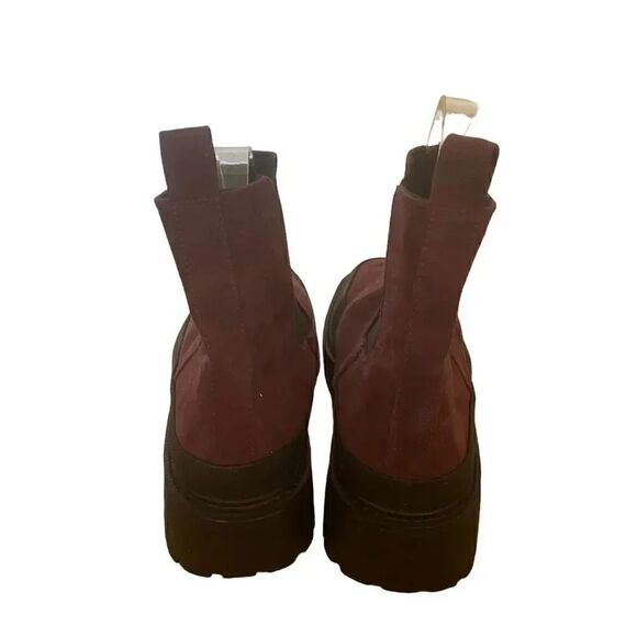 Nordstrom Rack Bellamy Faux Suede Chelsea Boots Wine Womens 8.5 Waterproof - Picture 5 of 14